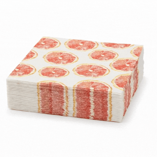 Luxenap White Paper Luncheon Napkin - Grapefruit Watercolor - 13" x 13" - 500 count box