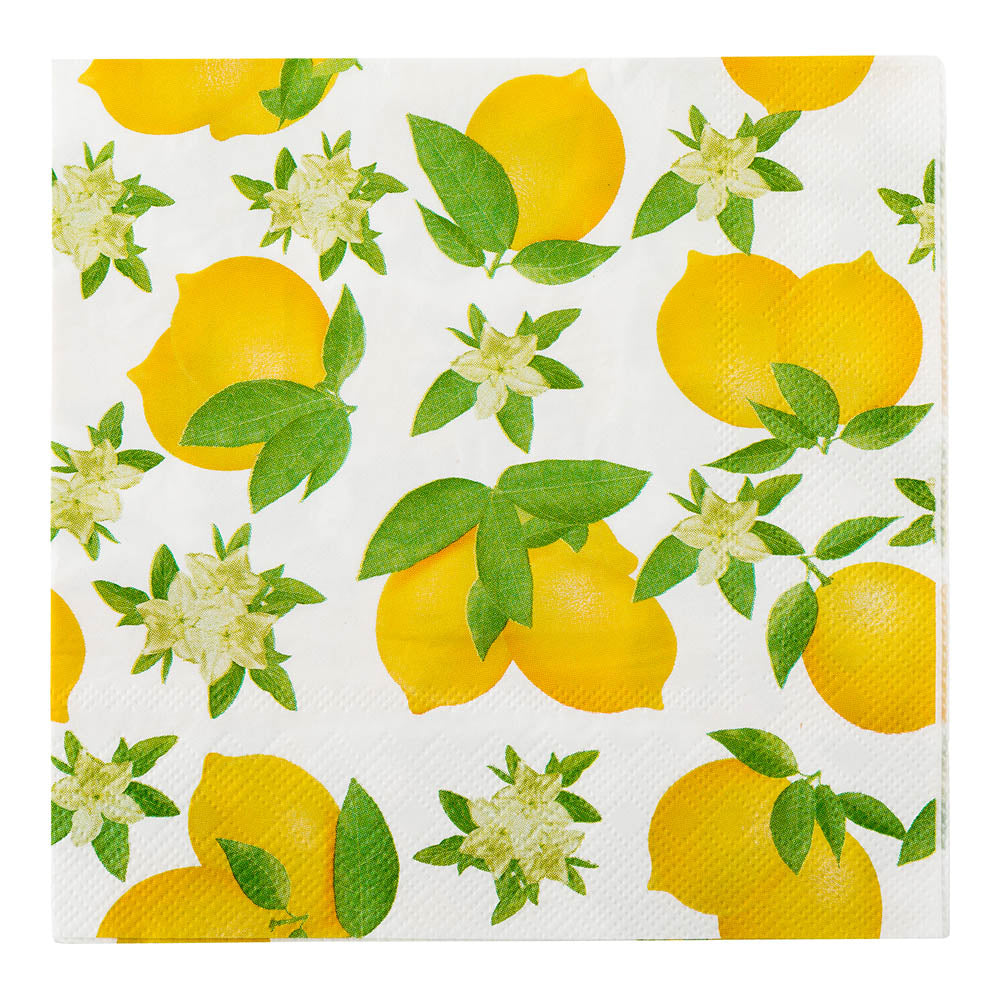 Luxenap White Paper Luncheon Napkin - Lemon - 13" x 13" - 500 count box