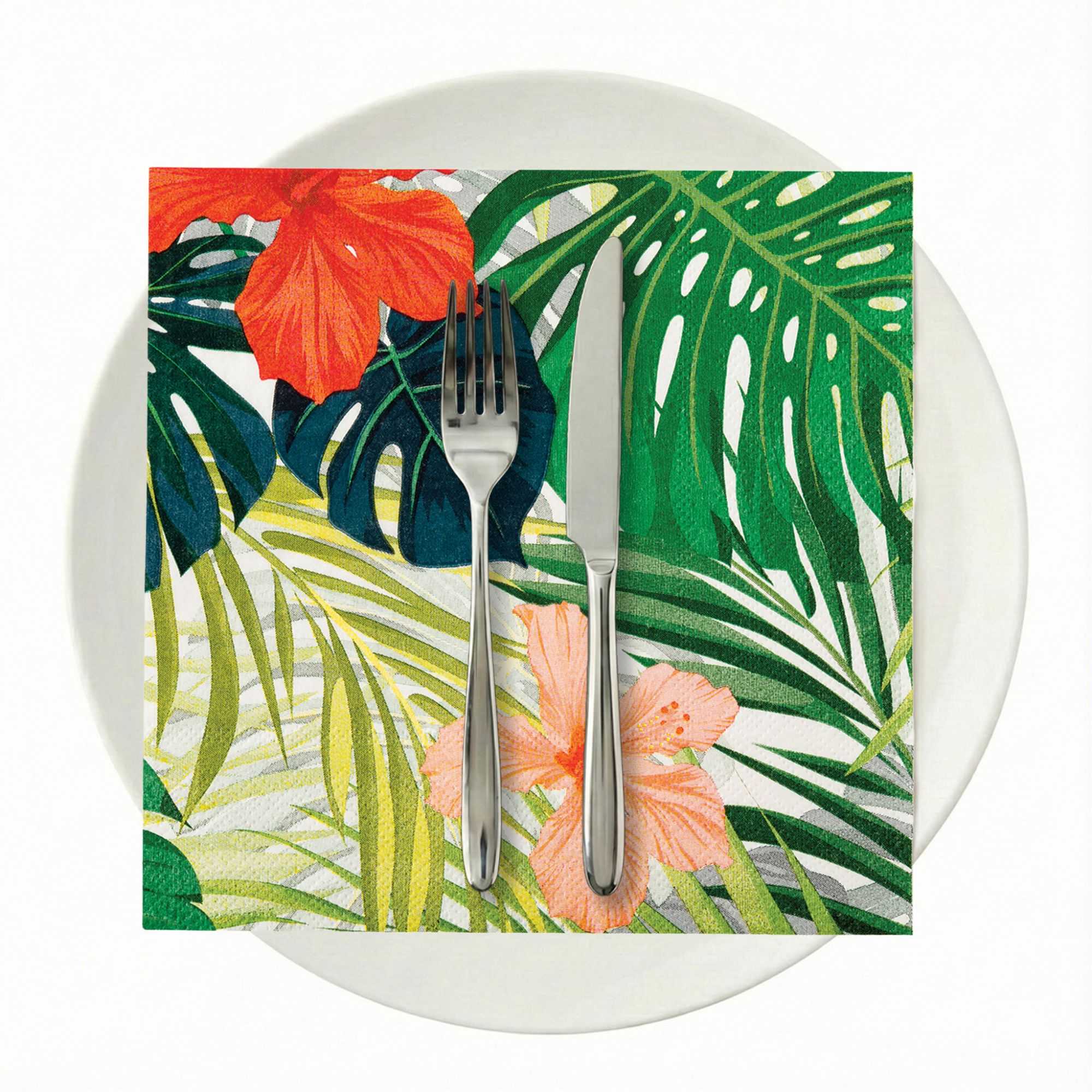 Luxenap Assorted Paper Luncheon Napkin - Hibiscus Flowers - 13" x 13" - 500 count box
