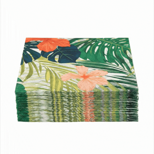 Luxenap Assorted Paper Luncheon Napkin - Hibiscus Flowers - 13" x 13" - 500 count box