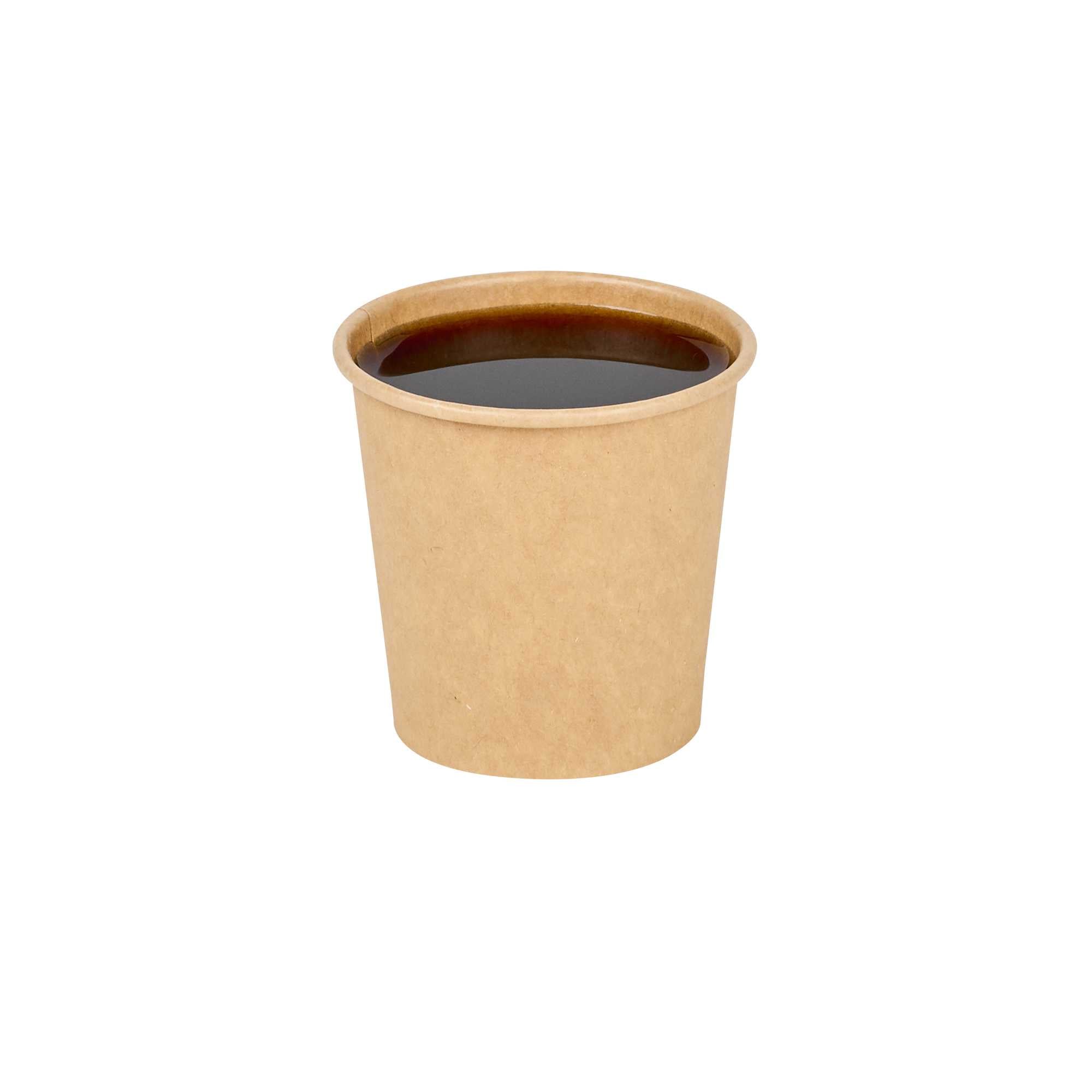 Restpresso 4 oz Natural Unbleached Paper Coffee Cup - Single Wall - 2 1/2" x 2 1/2" x 2 1/2" - 1000 count box