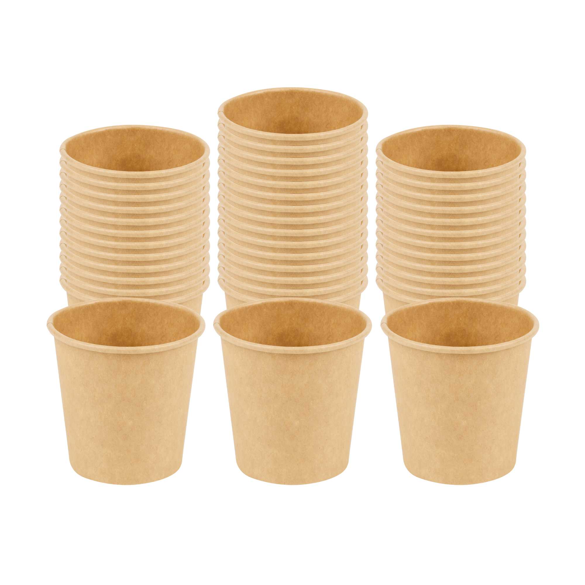 Restpresso 4 oz Natural Unbleached Paper Coffee Cup - Single Wall - 2 1/2" x 2 1/2" x 2 1/2" - 1000 count box