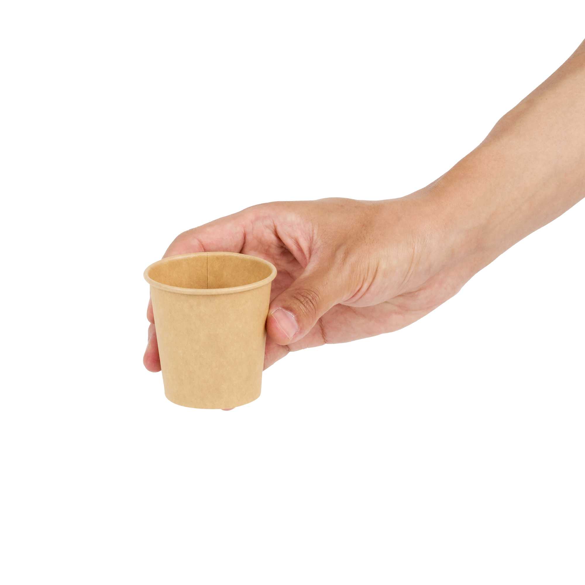 Restpresso 4 oz Natural Paper Unbleached Coffee Cup - Single Wall - 2 1/2" x 2 1/2" x 2 1/2" - 50 count box
