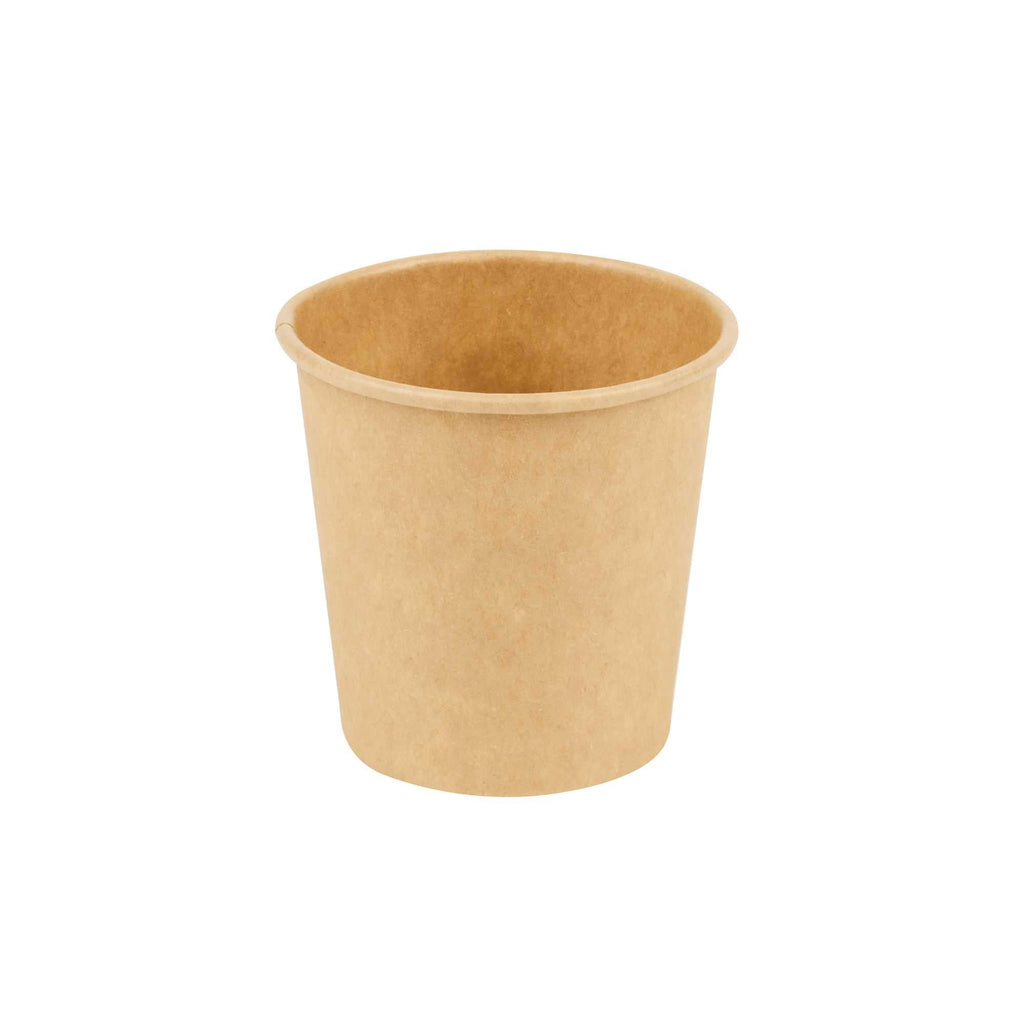 Restpresso 4 oz Natural Paper Unbleached Coffee Cup - Single Wall - 2 1/2" x 2 1/2" x 2 1/2" - 50 count box