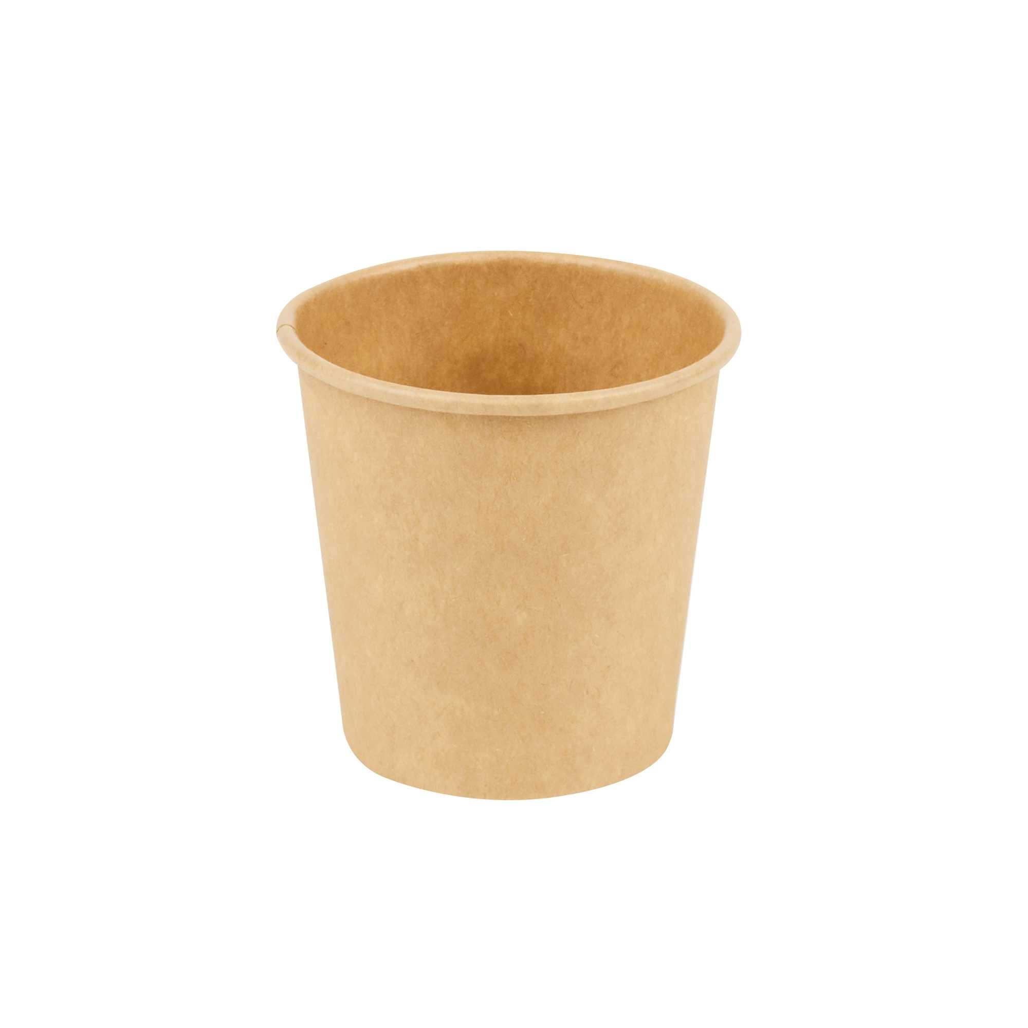 Restpresso 4 oz Natural Unbleached Paper Coffee Cup - Single Wall - 2 1/2" x 2 1/2" x 2 1/2" - 1000 count box