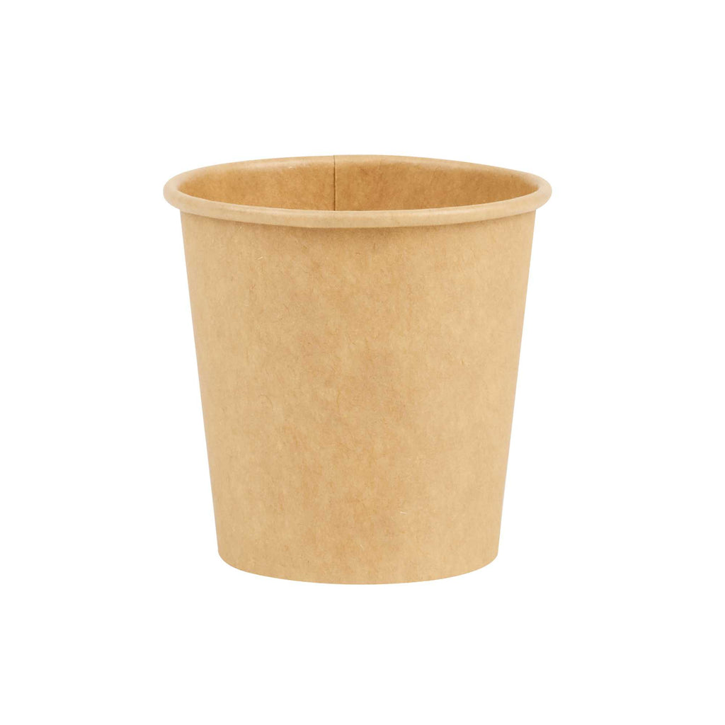Restpresso 4 oz Natural Unbleached Paper Coffee Cup - Single Wall - 2 1/2" x 2 1/2" x 2 1/2" - 1000 count box