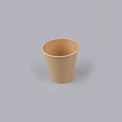Restpresso 8 oz Natural Paper Unbleached Coffee Cup - Single Wall - 3 1/2" x 3 1/2" x 3 1/4" - 50 count box