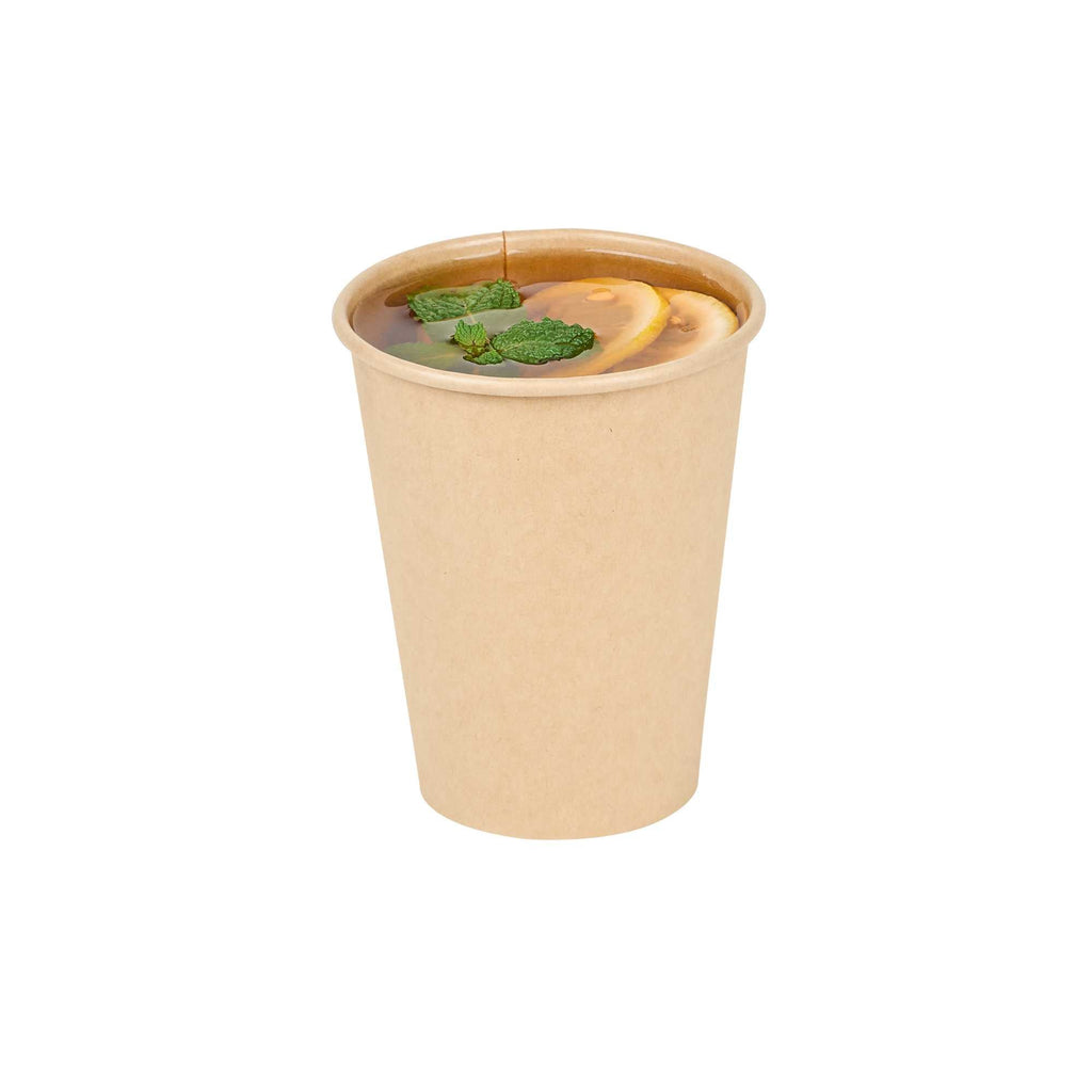 Restpresso 12 oz Natural Paper Unbleached Coffee Cup - Single Wall - 3 1/2" x 3 1/2" x 4 1/4" - 1000 count box
