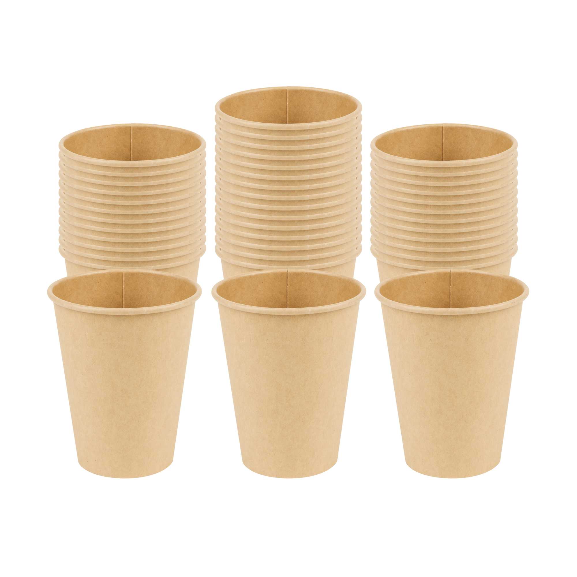 Restpresso 12 oz Natural Paper Unbleached Coffee Cup - Single Wall - 3 1/2" x 3 1/2" x 4 1/4" - 1000 count box