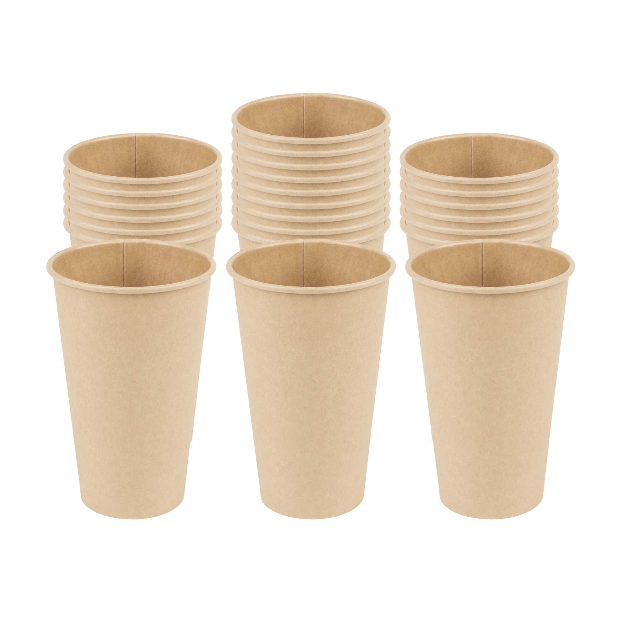 Restpresso 16 oz Natural Paper Unbleached Coffee Cup - Single Wall - 3 1/2" x 3 1/2" x 5 1/2" - 1000 count box