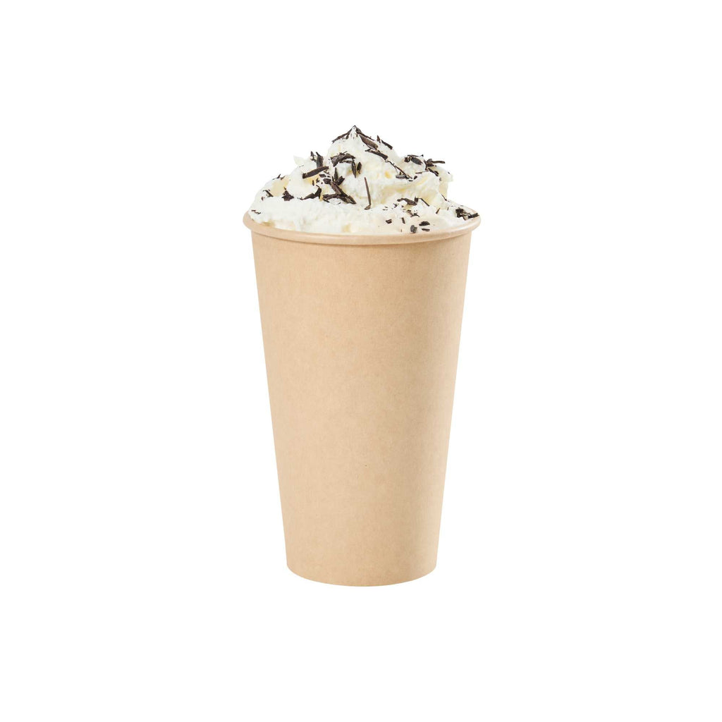 Restpresso 16 oz Natural Paper Unbleached Coffee Cup - Single Wall - 3 1/2" x 3 1/2" x 5 1/2" - 50 count box