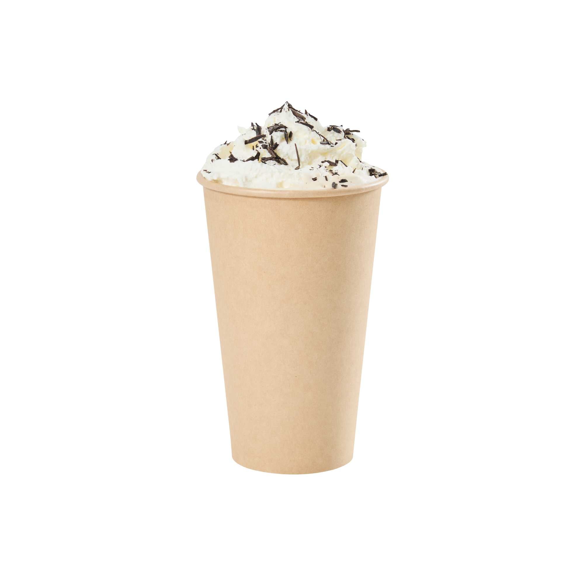 Restpresso 16 oz Natural Paper Unbleached Coffee Cup - Single Wall - 3 1/2" x 3 1/2" x 5 1/2" - 50 count box