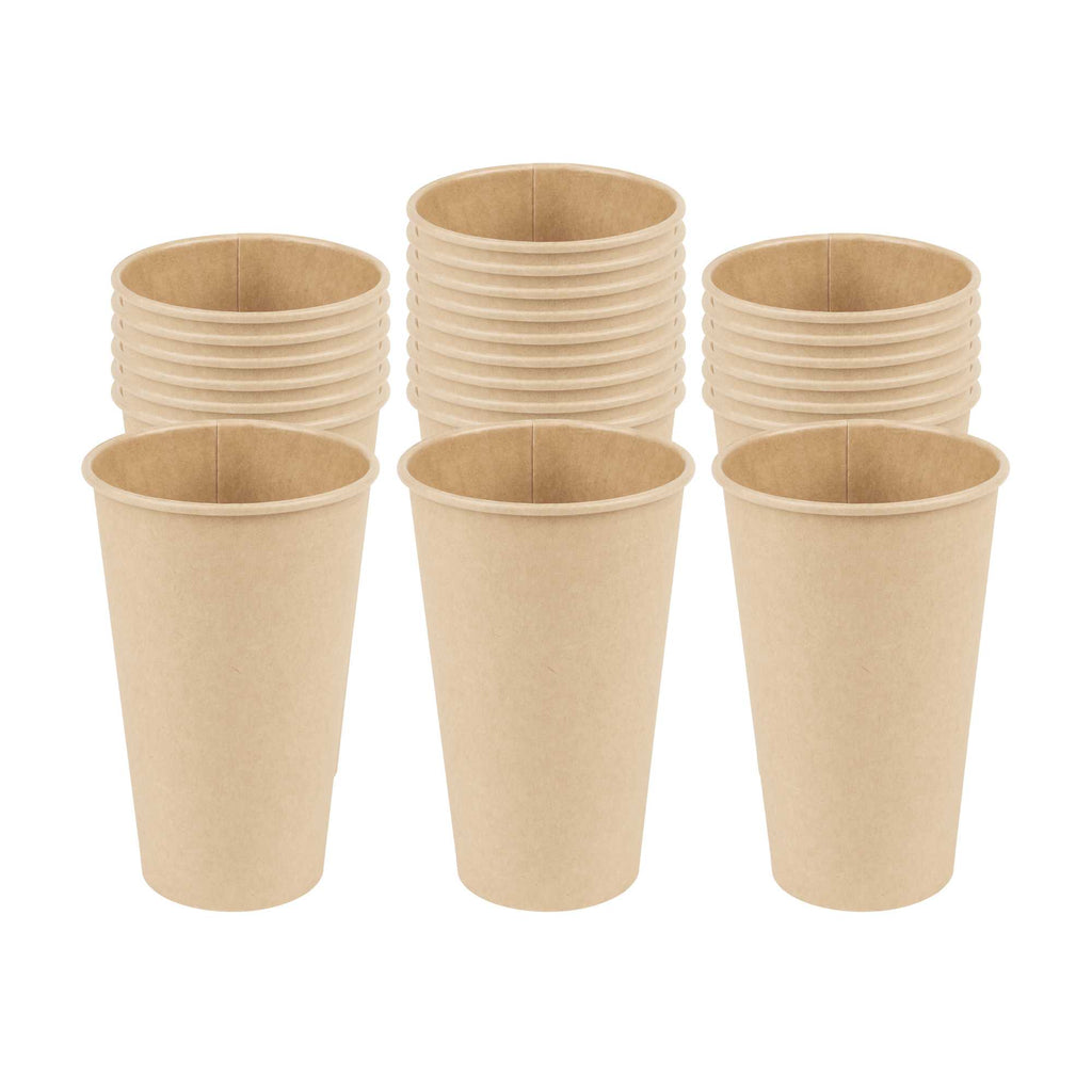 Restpresso 16 oz Natural Paper Unbleached Coffee Cup - Single Wall - 3 1/2" x 3 1/2" x 5 1/2" - 50 count box