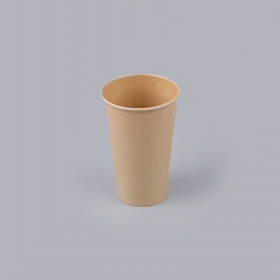 Restpresso 16 oz Natural Paper Unbleached Coffee Cup - Single Wall - 3 1/2" x 3 1/2" x 5 1/2" - 50 count box