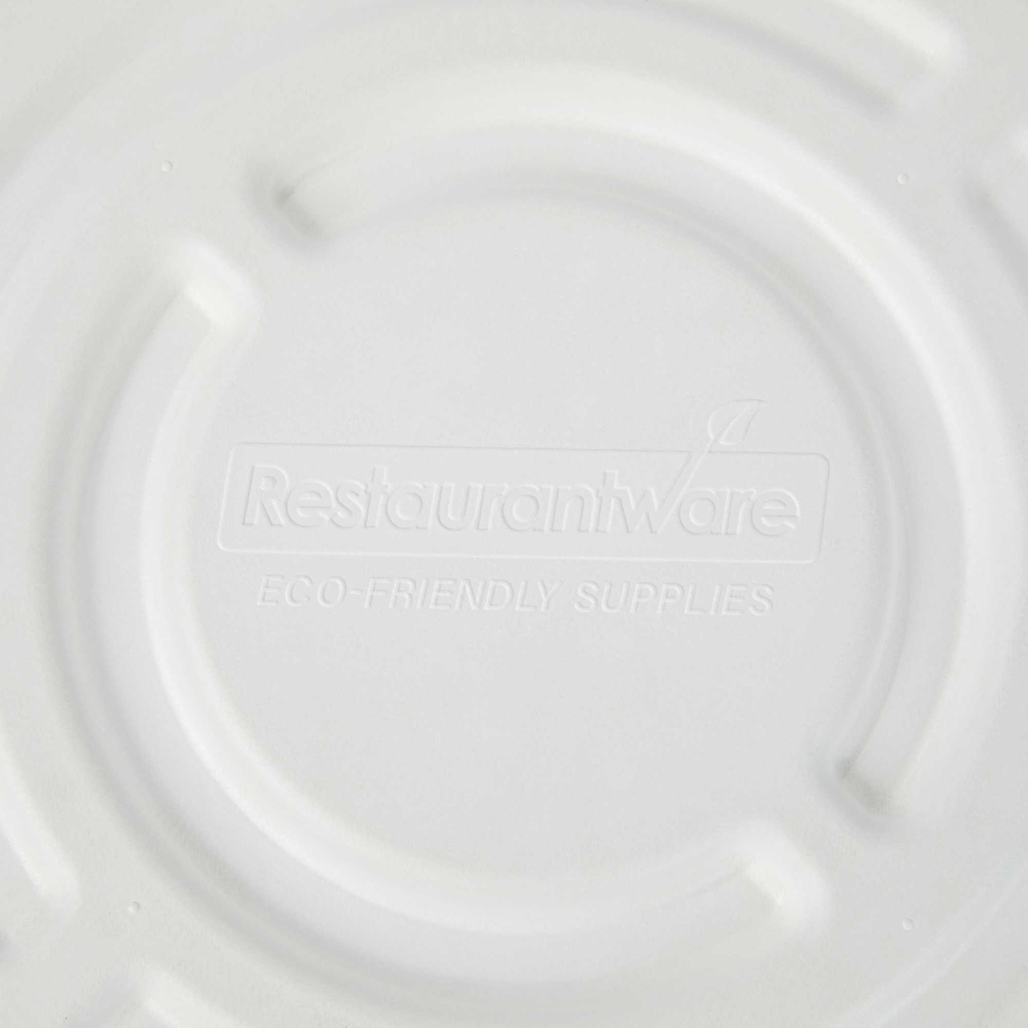 Pulp Safe No PFAS Added Square White Sugarcane / Bagasse Tray - Home Compostable - 12" x 12" - 100 count box