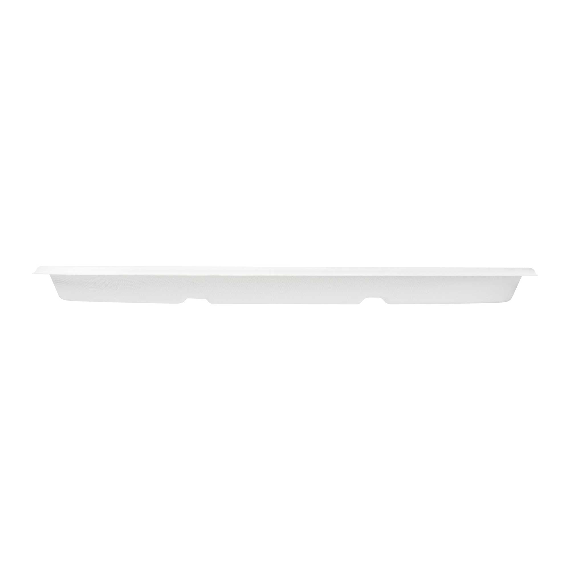 Pulp Safe No PFAS Added Square White Sugarcane / Bagasse Tray - Home Compostable - 16" x 16" - 100 count box