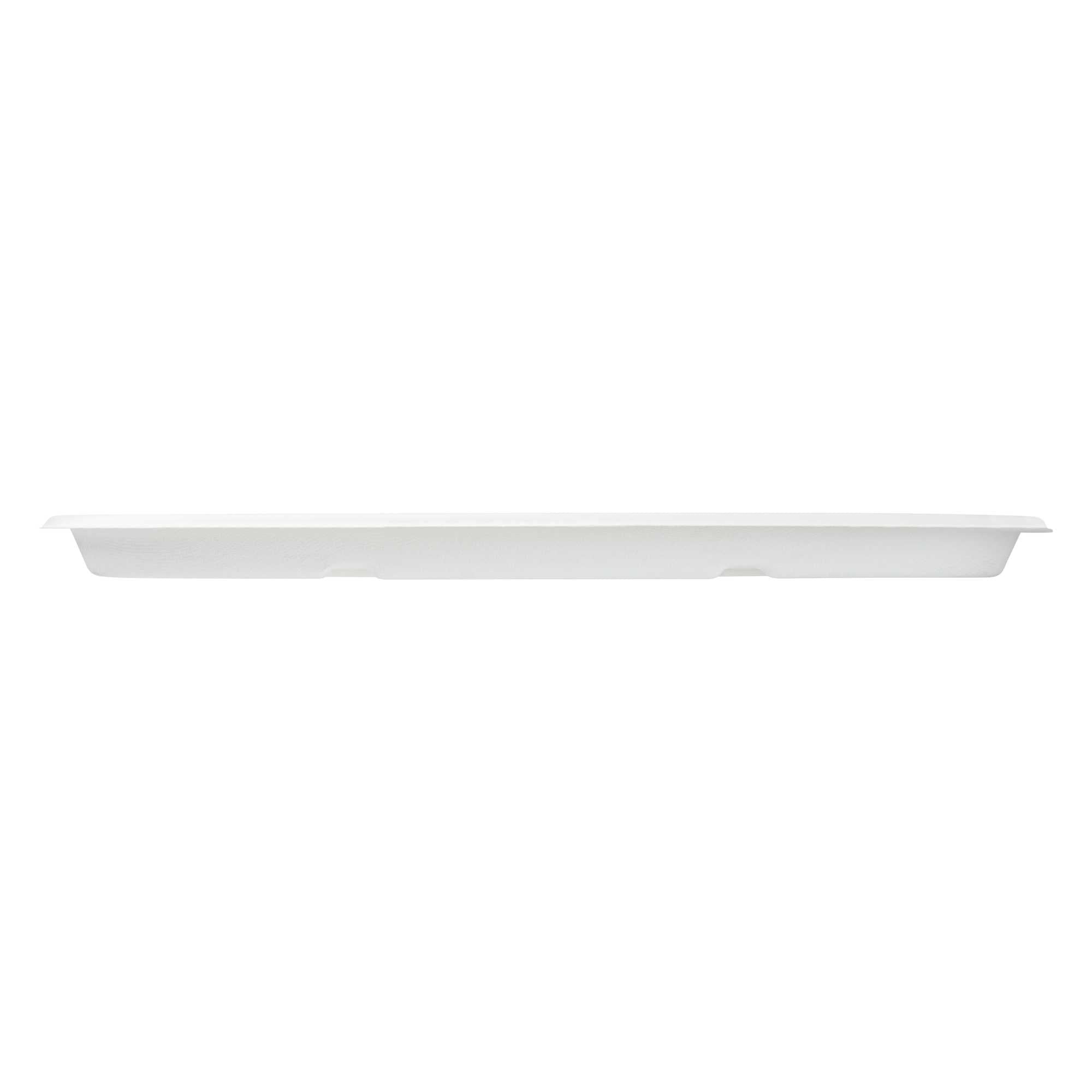 Pulp Safe No PFAS Added Square White Sugarcane / Bagasse Tray - Home Compostable - 18" x 18" - 100 count box