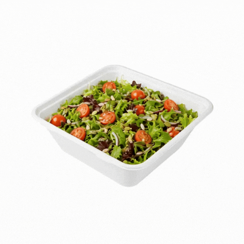 Pulp Safe No PFAS Added 160 oz Square White Sugarcane / Bagasse Serving Bowl - Home Compostable - 10 3/4" x 10 3/4" x 4" - 100 count box