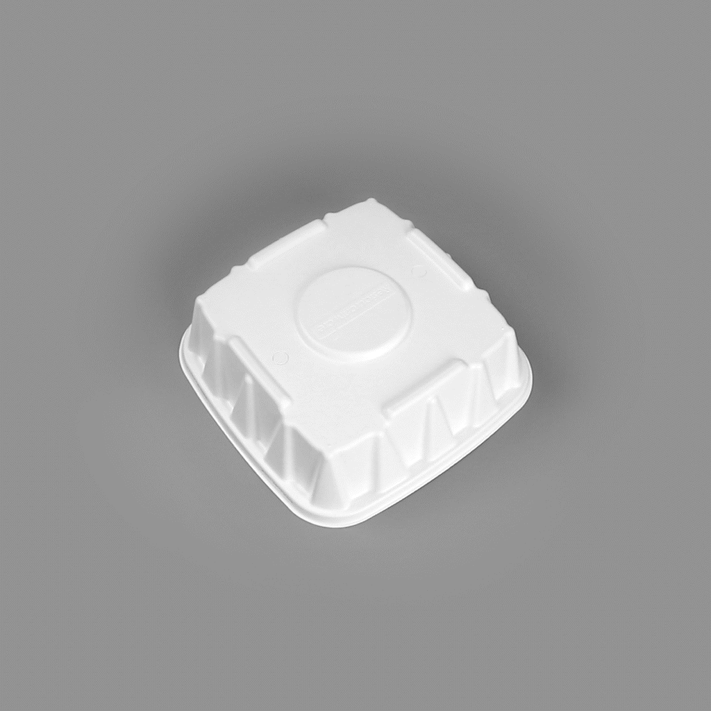 Pulp Safe No PFAS Added Square White Sugarcane/Bagasse Tray Lid - Home Compostable, Fits 12" - 100 count box