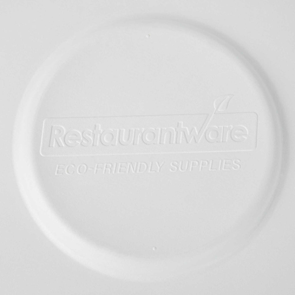 Pulp Safe No PFAS Added Square White Sugarcane/Bagasse Tray Lid - Home Compostable, Fits 12" - 100 count box