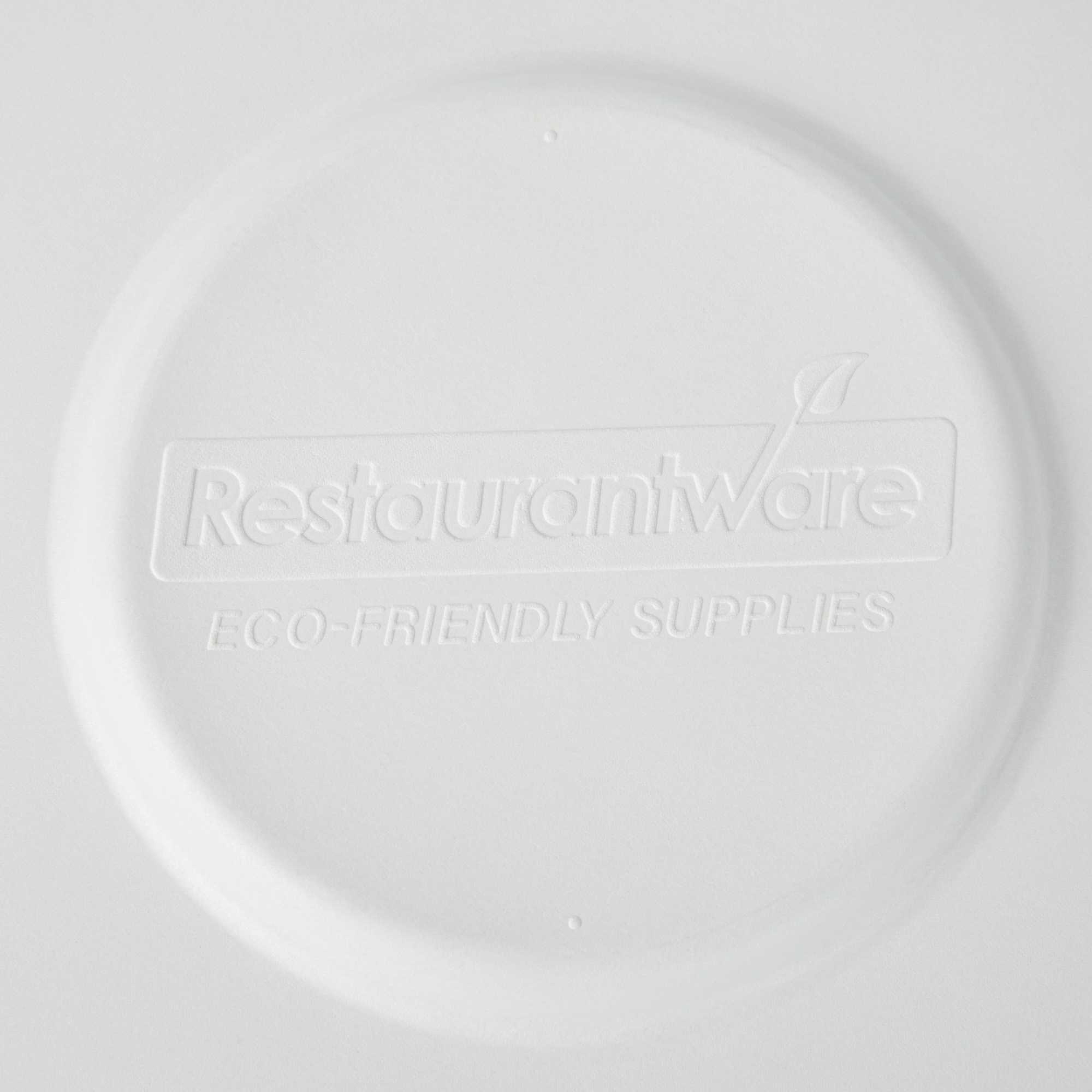 Pulp Safe No PFAS Added Square White Sugarcane / Bagasse Tray Lid - Home Compostable, Fits 16" - 100 count box