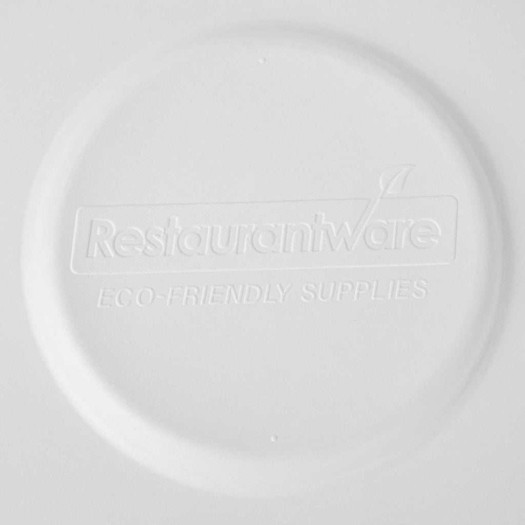 Pulp Safe No PFAS Added Square White Sugarcane / Bagasse Tray Lid - Home Compostable, Fits 18" - 100 count box