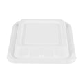Pulp Safe No PFAS Added Square White Sugarcane / Bagasse Serving Bowl Lid - Home Compostable, Fits 128 oz - 100 count box