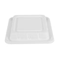 Pulp Safe No PFAS Added Square White Sugarcane / Bagasse Serving Bowl Lid - Home Compostable, Fits 160 oz - 100 count box