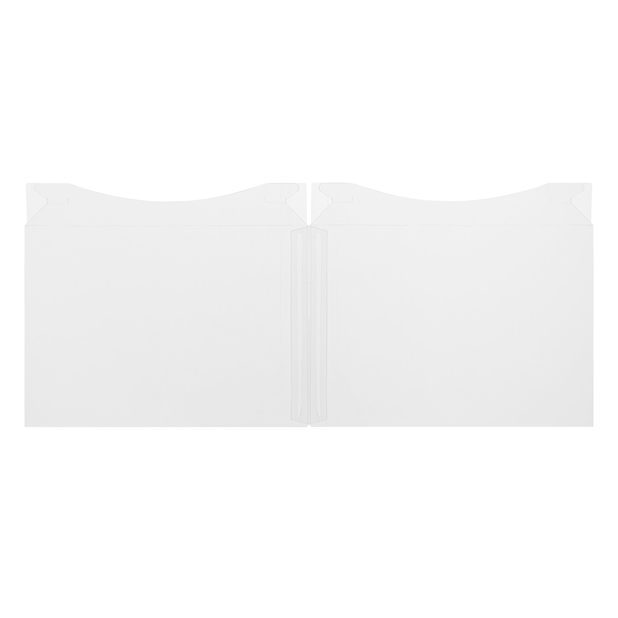 Sweet Vision Square Clear Plastic Cake Box - Black Lid and White Base, Black Ribbon - 8 1/2" x 8 1/2" x 6 3/4" - 10 count box