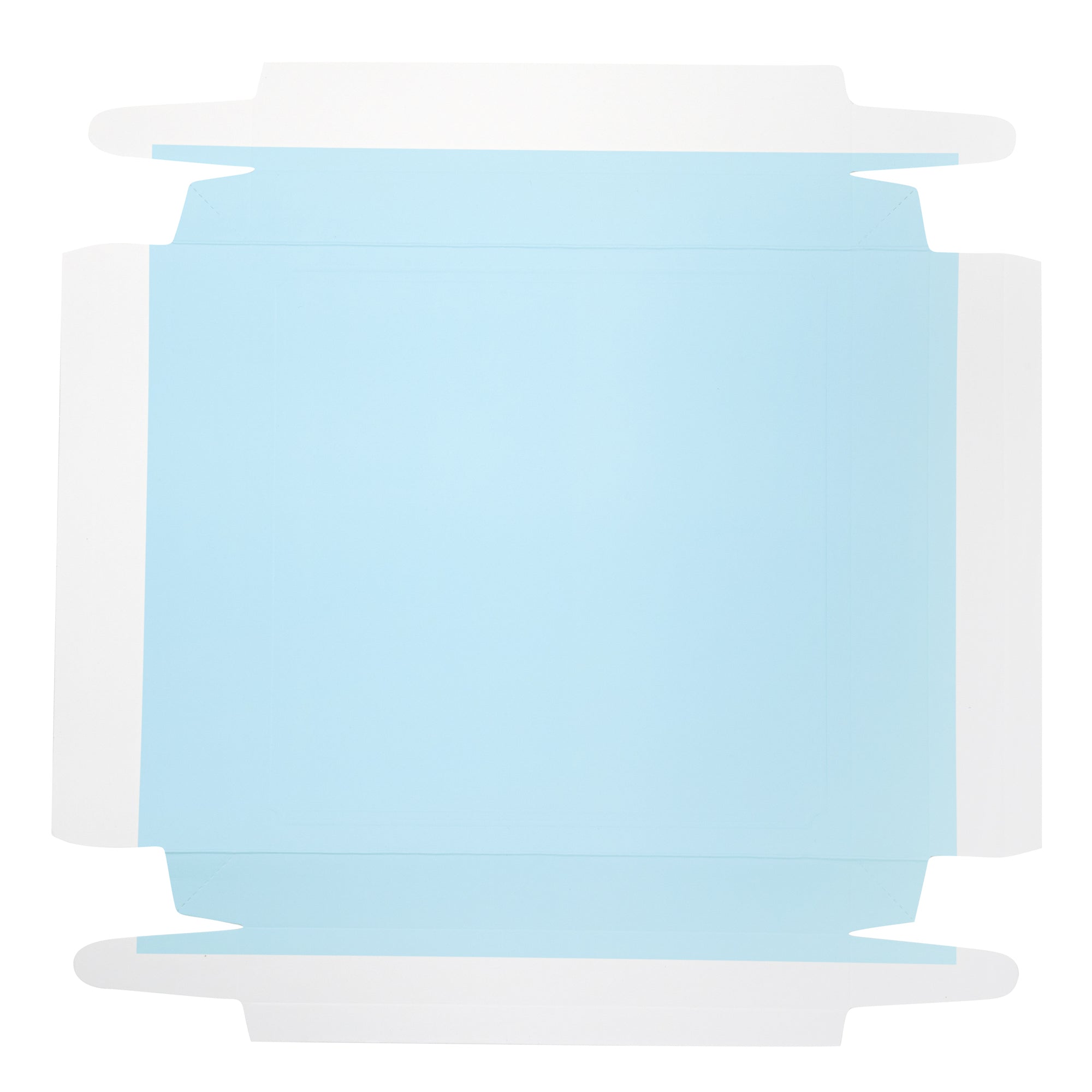 Sweet Vision Square Clear Plastic Cake Box - Blue Lid and White Base, Blue Ribbon - 8 1/2" x 8 1/2" x 6 3/4" - 10 count box