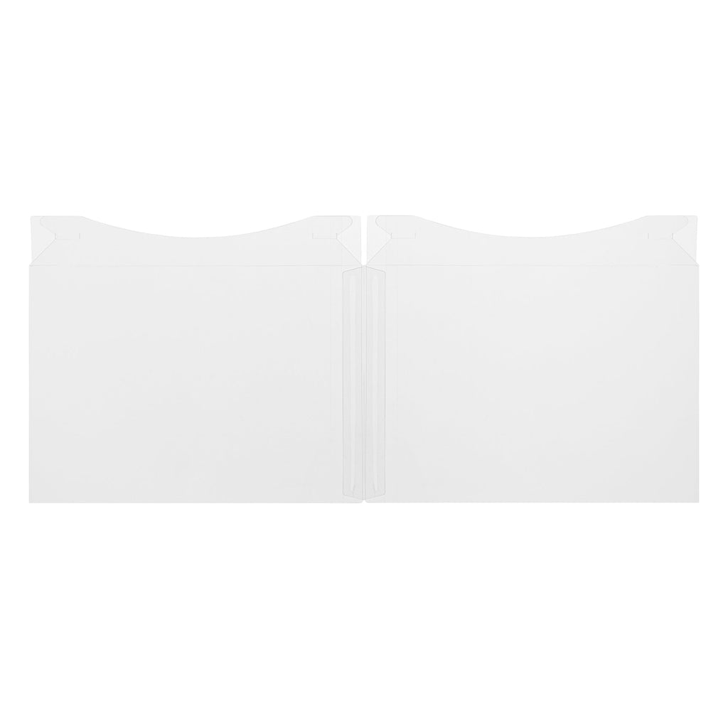 Sweet Vision Square Clear Plastic Cake Box - Red Lid and White Base, Red Ribbon - 8 1/2" x 8 1/2" x 6 3/4" - 10 count box