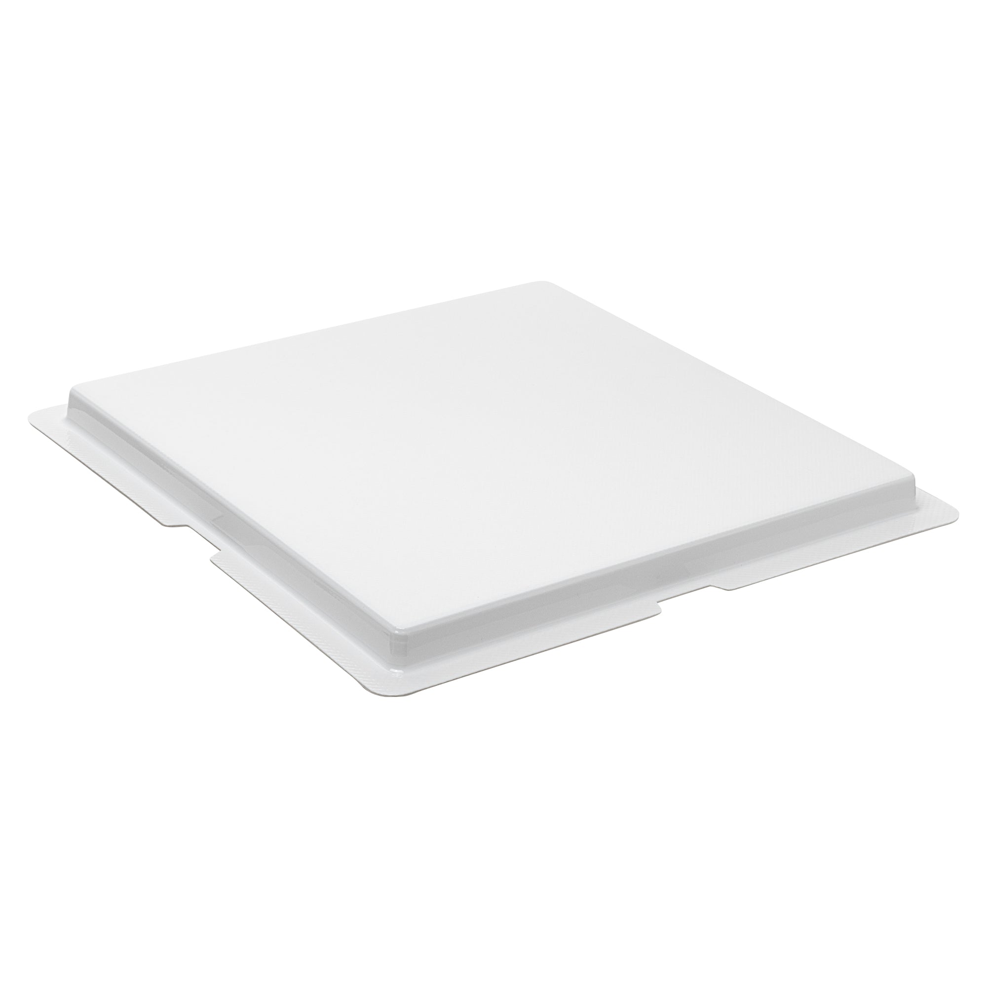Sweet Vision Square Clear Plastic Cake Box - Red Lid and White Base, Red Ribbon - 8 1/2" x 8 1/2" x 6 3/4" - 10 count box