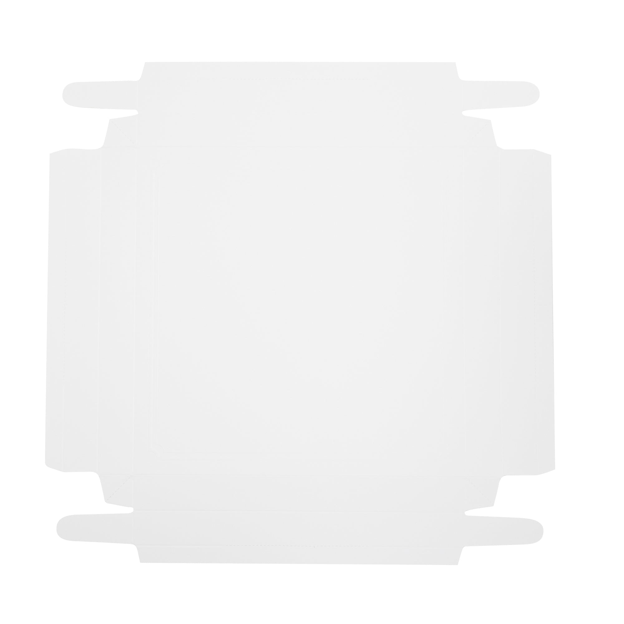 Sweet Vision Square Clear Plastic Cake Box - White Lid and White Base, Gray Ribbon - 10" x 10" x 8 1/4" - 10 count box