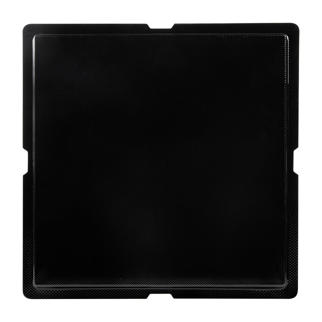 Sweet Vision Square Clear Plastic Cake Box - Black Base, Black Ribbon - 10" x 10" x 6 3/4" - 10 count box