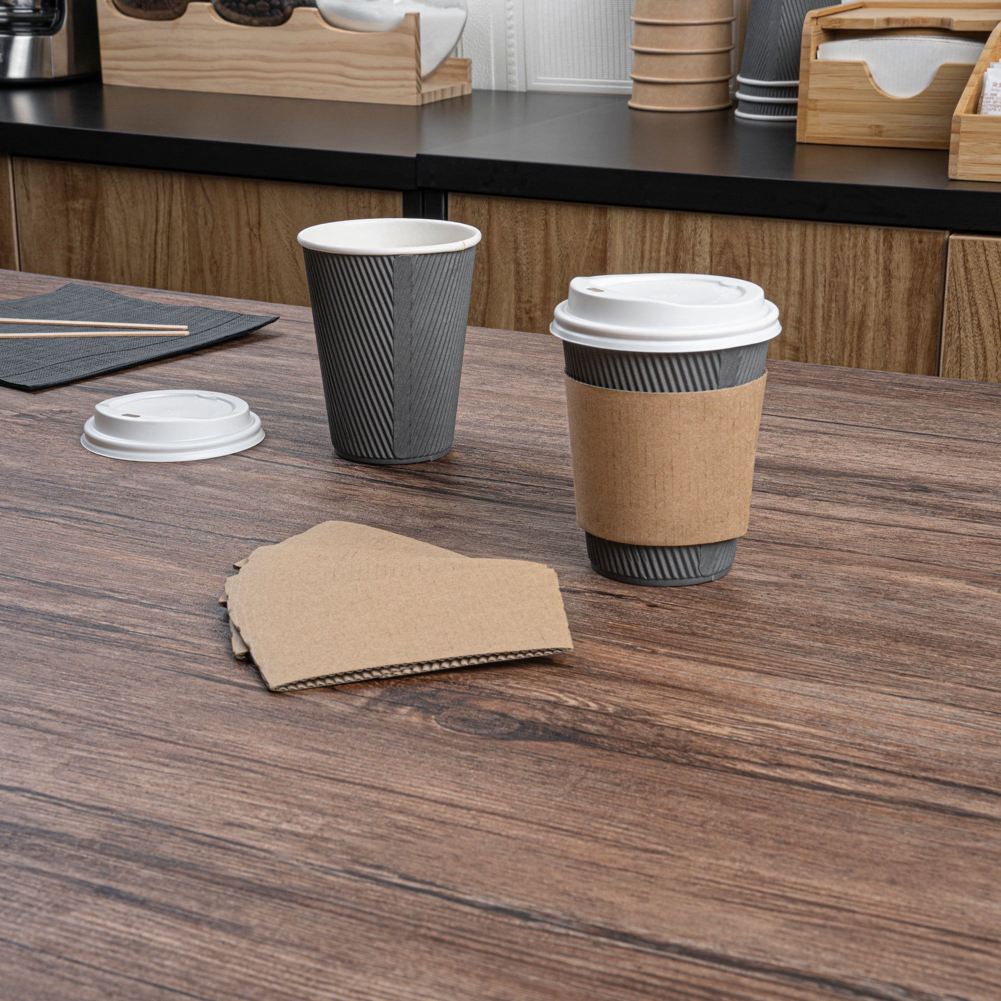 Restpresso Kraft Paper Coffee Cup Sleeve - Fits 12 / 16 / 20 oz Cups - 1000 count box