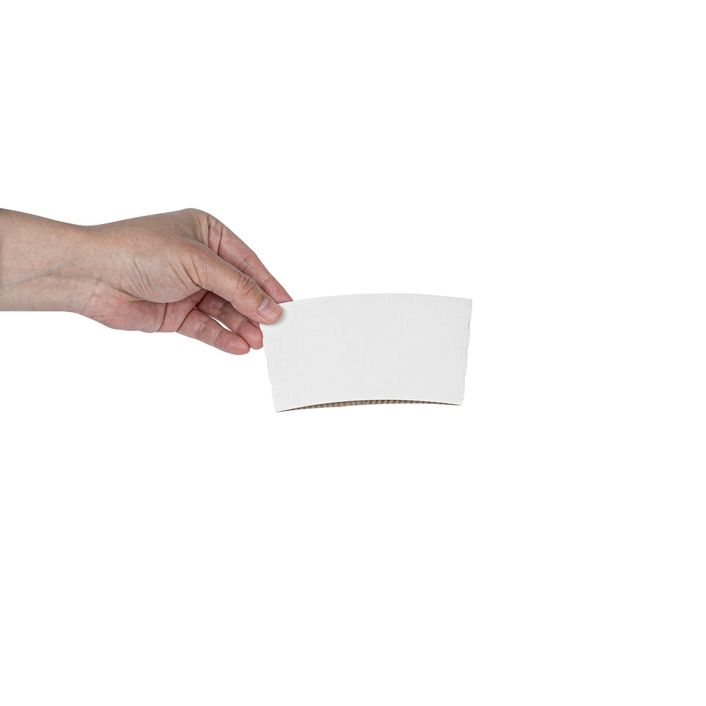 Restpresso White Paper Coffee Cup Sleeve - Fits 12 / 16 / 20 oz Cups - 1000 count box