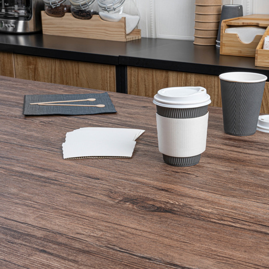 Restpresso White Paper Coffee Cup Sleeve - Fits 12 / 16 / 20 oz Cups - 1000 count box