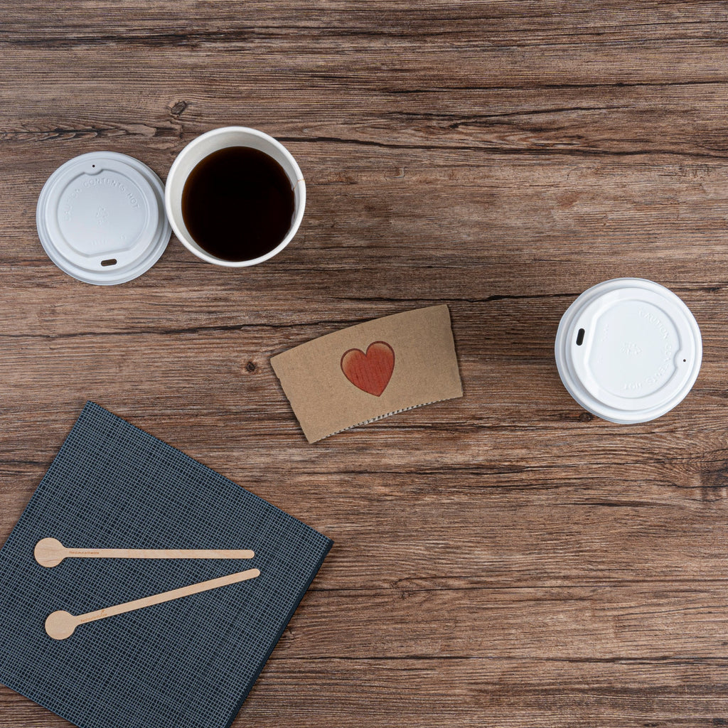 Restpresso Kraft Paper Heart Emoji Coffee Cup Sleeve - Fits 12 / 16 / 20 oz Cups - 1000 count box