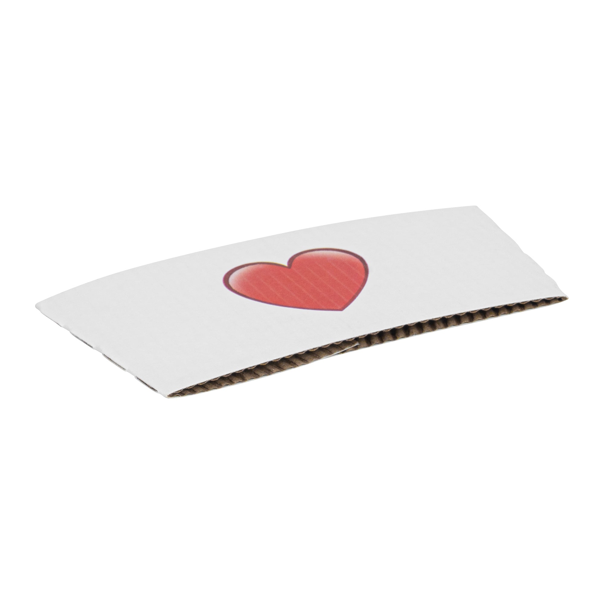 Restpresso White Paper Heart Emoji Coffee Cup Sleeve - Fits 12 / 16 / 20 oz Cups - 1000 count box