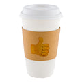 Restpresso Kraft Paper Thumbs Up Emoji Coffee Cup Sleeve - Fits 12 / 16 / 20 oz Cups - 50 count box