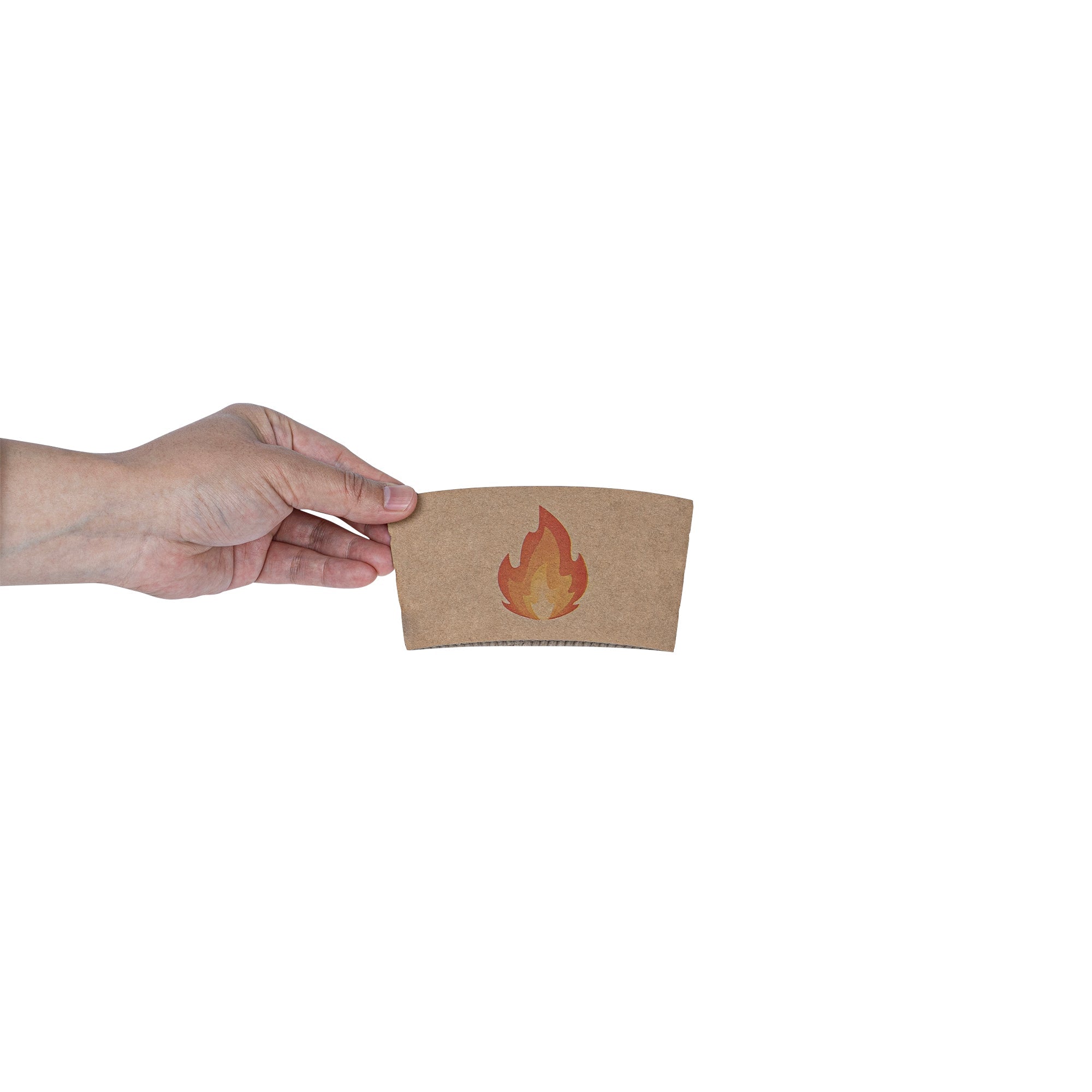 Restpresso Kraft Paper Fire Emoji Coffee Cup Sleeve - Fits 12 / 16 / 20 oz Cups - 1000 count box