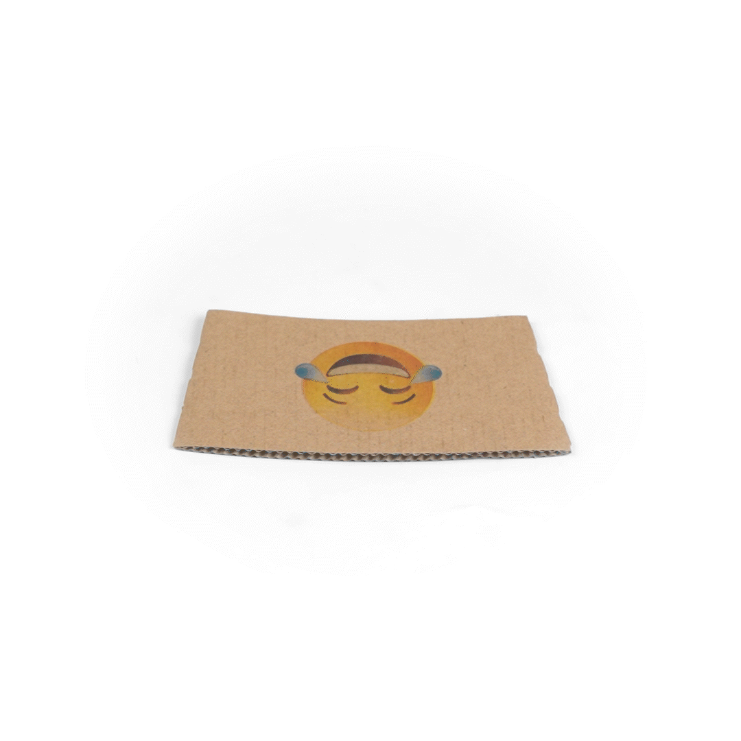 Restpresso Kraft Paper Crying Laughing Emoji Coffee Cup Sleeve - Fits 12 / 16 / 20 oz Cups - 1000 count box