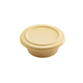 Pulp Tek Round Natural Sugarcane / Bagasse Flat Lid - Fits 9 oz Take Out Bowl - 100 count box