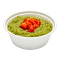 Pulp Tek 9 oz Round White Sugarcane / Bagasse Take Out Bowl - 4 1/2" x 4 1/2" x 1 3/4" - 100 count box