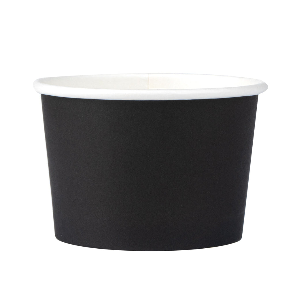 Coppetta 4 oz Round Black Paper To Go Cup - 3" x 3" x 2 1/2" - 50 count box