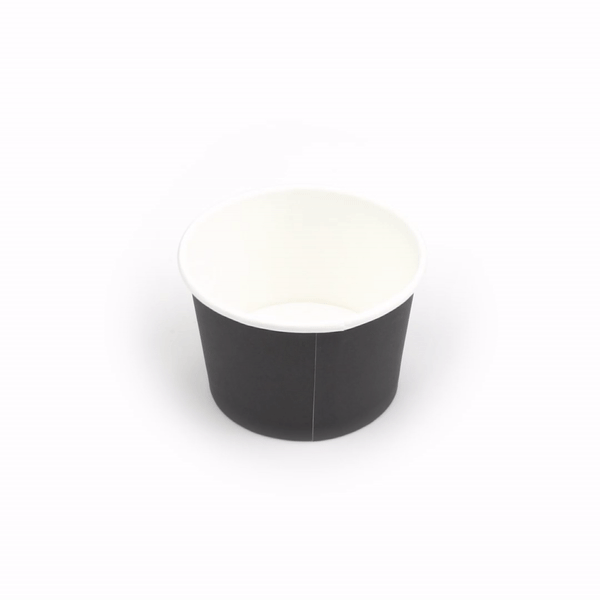 Coppetta 4 oz Round Black Paper To Go Cup - 3" x 3" x 2 1/2" - 200 count box