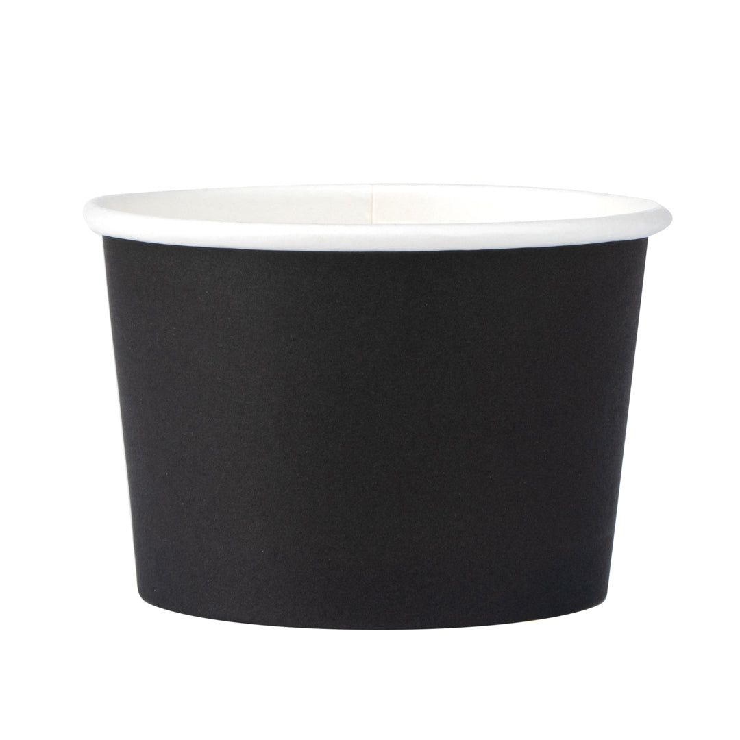 Coppetta 4 oz Round Black Paper To Go Cup - 3" x 3" x 2 1/2" - 200 count box