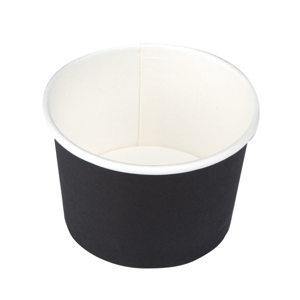 Coppetta 4 oz Round Black Paper To Go Cup - 3" x 3" x 2 1/2" - 200 count box