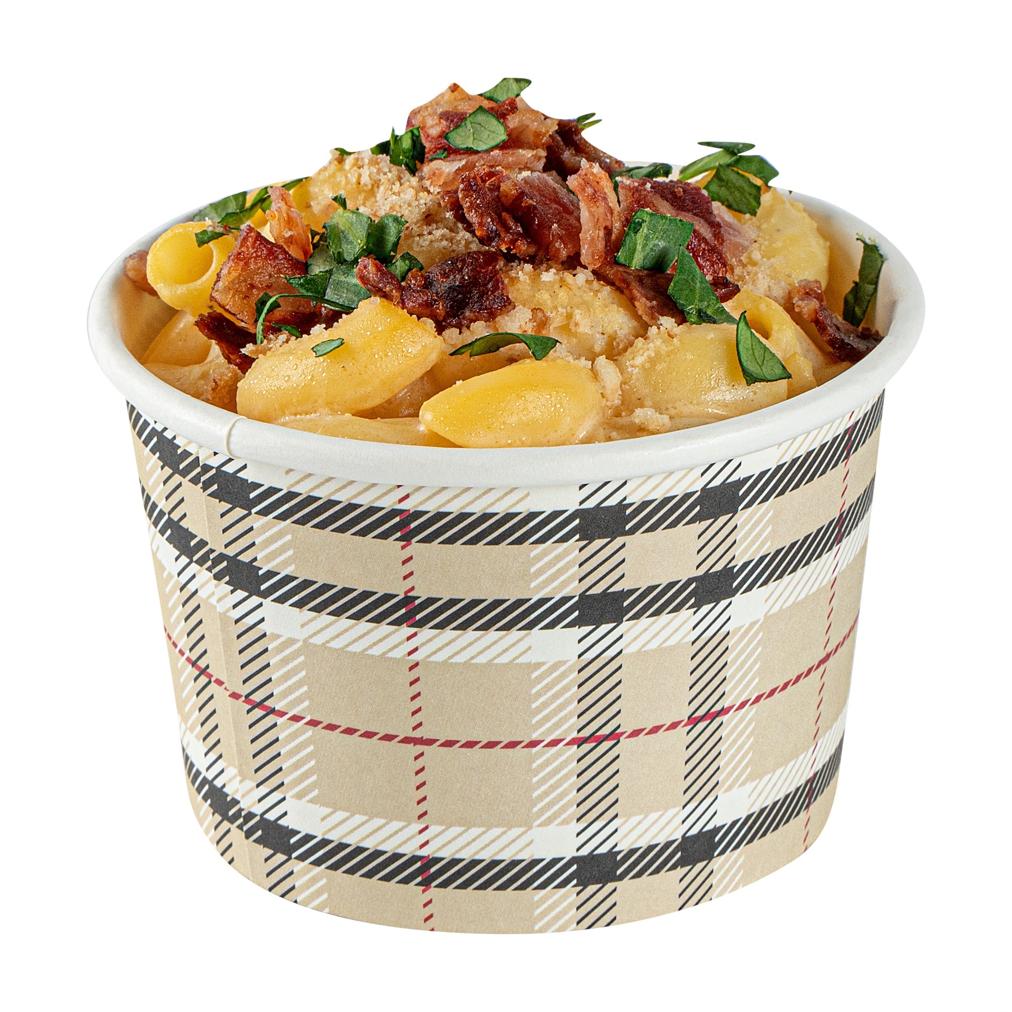 Coppetta 4 oz Round Plaid Paper To Go Cup - 3" x 3" x 2 1/2" - 50 count box