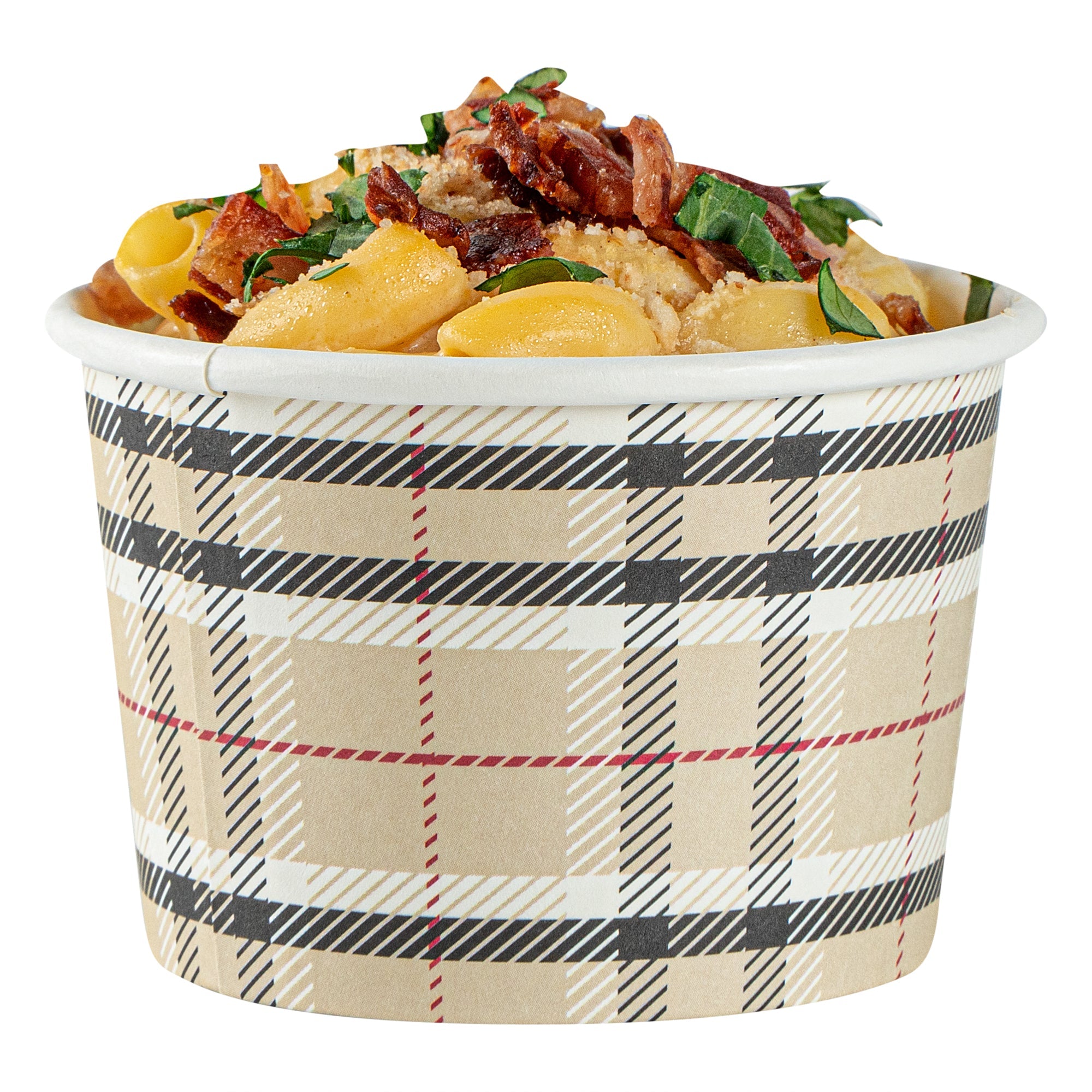Coppetta 4 oz Round Plaid Paper To Go Cup - 3" x 3" x 2 1/2" - 50 count box